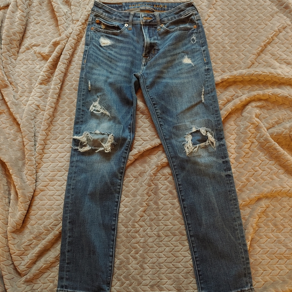American Eagle distressed slim jeans